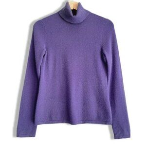 LORD & TAYLOR 100% Cashmere Turtleneck Sweater Purple Sz S